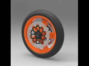Front wheel from top fuel bike 3D Model