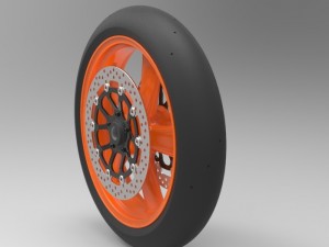 Front wheel from top fuel bike 3D Model