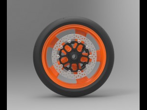 Front wheel from top fuel bike 3D Model