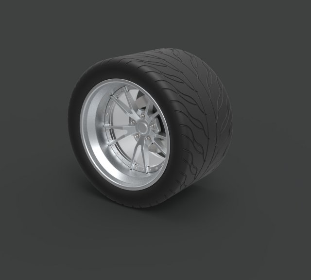 Rear wheel from ice charger 3D Модель .c4d .max .obj .3ds .fbx .stl .blend 