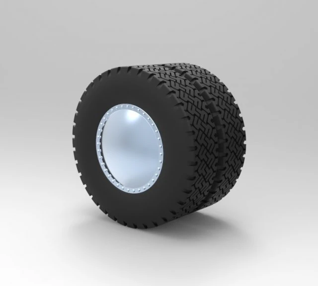 Double wheel 3D Model .c4d .max .obj .3ds .fbx .stl .blend