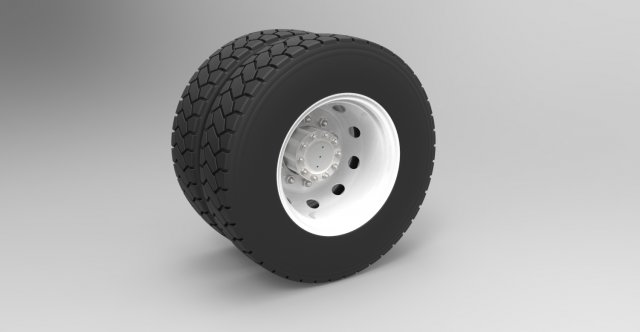 Rear wheel from truck Model 3D .c4d .max .obj .3ds .fbx .stl .blend