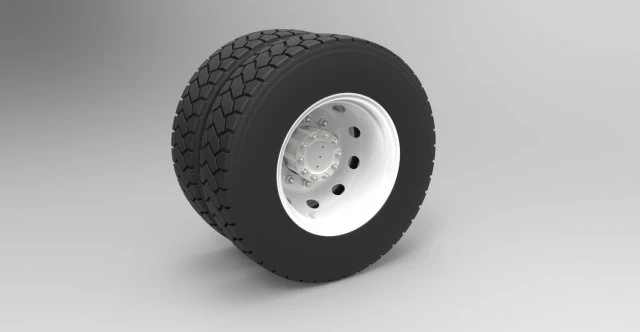 Rear wheel from truck 3D Model .c4d .max .obj .3ds .fbx .stl .blend 