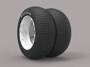 Double wheel from monster truck 3D Model