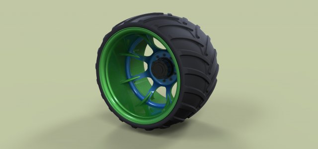 Offroad wheel Model 3D .c4d .max .obj .3ds .fbx .stl .blend 