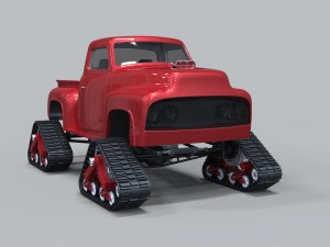 Pickup with tracks Modello 3D