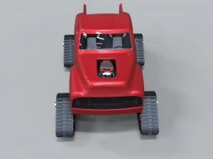 Pickup with tracks 3D Model