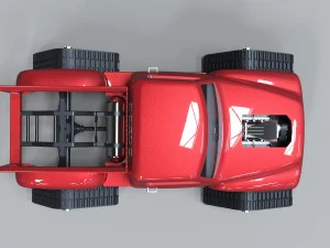 Pickup with tracks 3D Model