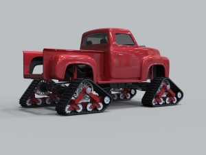 Pickup with tracks Modello 3D