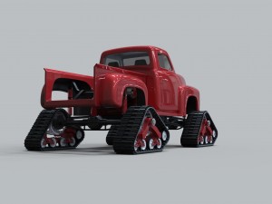Pickup with tracks Modello 3D