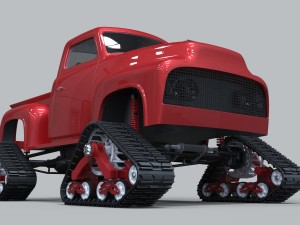 Pickup with tracks Modello 3D