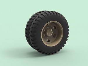 Double wheel from old truck 3D Model