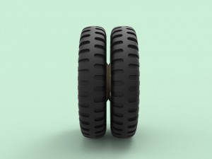 Double wheel from old truck 3D Model