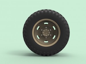 Double wheel from old truck 3D Model