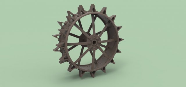 Rear wheel from old tractor Modello 3D .c4d .max .obj .3ds .fbx .stl .blend 