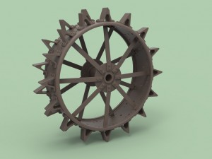 Rear wheel from old tractor Modello 3D