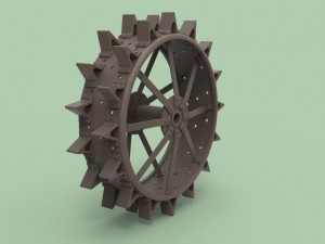 Rear wheel from old tractor Modello 3D