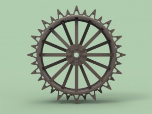 Rear wheel from old tractor Modello 3D