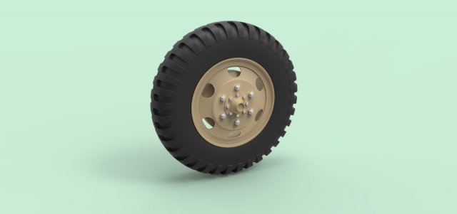 Wheel from old truck 3D Model .c4d .max .obj .3ds .fbx .stl .blend 