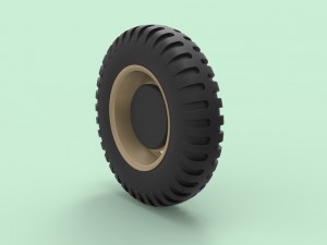 Wheel from old truck 3D Model