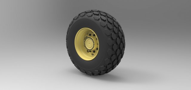 Wheel from roller-compactor Model 3D .c4d .max .obj .3ds .fbx .stl .blend 