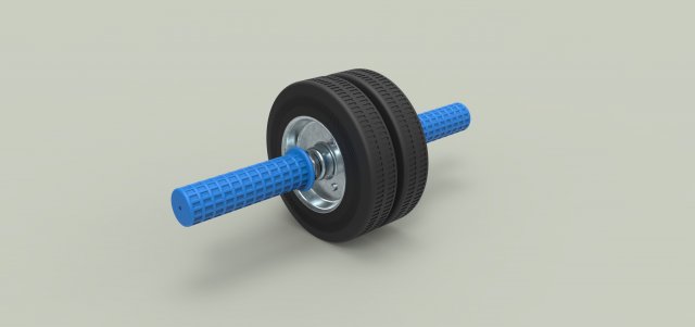 Twin-wheeled gymnastic roller Model 3D .c4d .max .obj .3ds .fbx .stl .blend 
