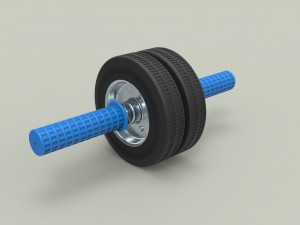 Twin-wheeled gymnastic roller 3D Model