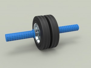 Twin-wheeled gymnastic roller Model 3D