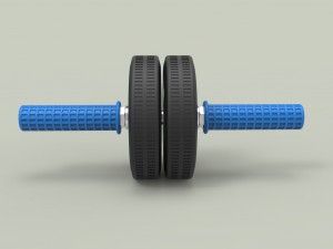 Twin-wheeled gymnastic roller Model 3D