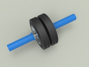 Twin-wheeled gymnastic roller Model 3D