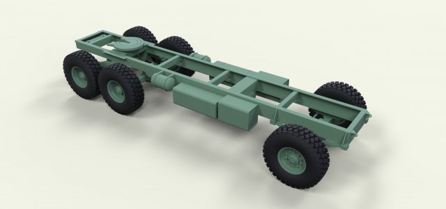 Chassis 6x6 3D Model .c4d .max .obj .3ds .fbx .stl .blend 