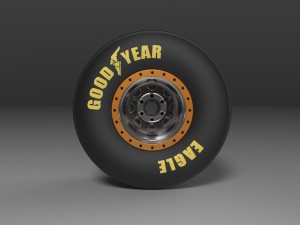 Rear wheel from top fuel dragster 3D 모델