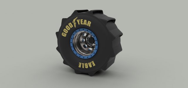 Wheel for mud drag racing 3D Model .c4d .max .obj .3ds .fbx .stl .blend 
