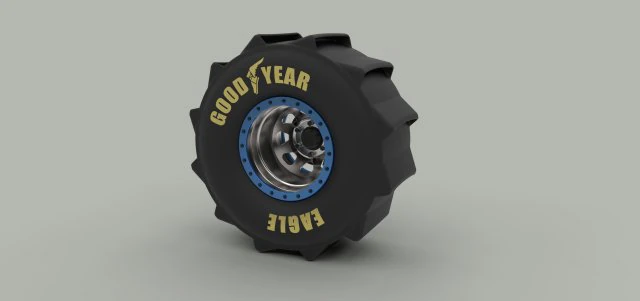 Wheel for mud drag racing 3D Model .c4d .max .obj .3ds .fbx .stl .blend 