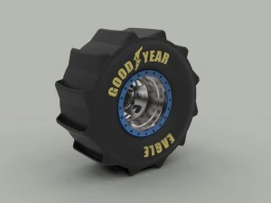 Wheel for mud drag racing 3D Model