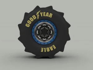 Wheel for mud drag racing 3D Model
