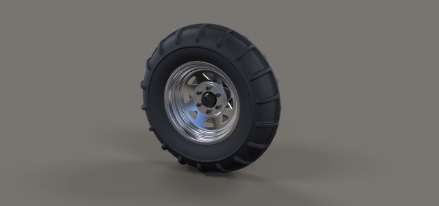 Front wheel from dirt dragster 3D Model .c4d .max .obj .3ds .fbx .stl .blend 