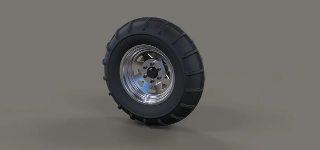 Front wheel from dirt dragster 3D Model .c4d .max .obj .3ds .fbx .stl .blend