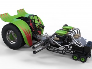 Twin-engined pulling tractor 2 3D 모델