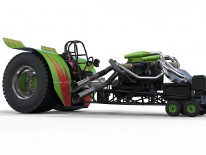 Twin-engined pulling tractor 2 3D Model