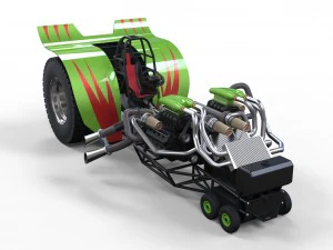 Twin-engined pulling tractor 2 3D Model