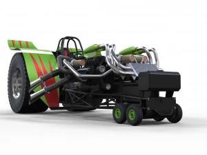 Twin-engined pulling tractor 2 3D Model