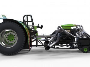Twin-engined pulling tractor 2 Modèle 3D
