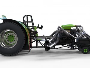 Twin-engined pulling tractor 2 3D Model
