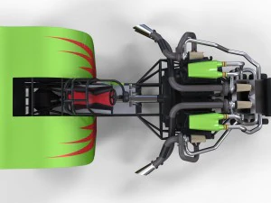 Twin-engined pulling tractor 2 3D Model