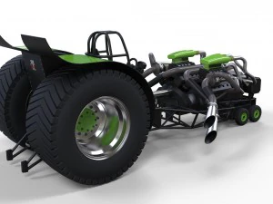 Twin-engined pulling tractor 2 3D Model