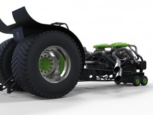 Twin-engined pulling tractor 2 3D Model