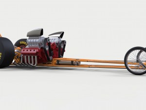 Twin-engined dragster Model 3D