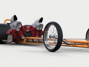 Twin-engined dragster Model 3D