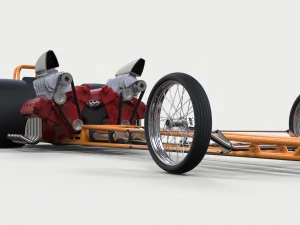 Twin-engined dragster 3D Model